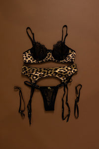 Luxe leopard lingerie set