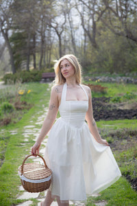 White halter dress
