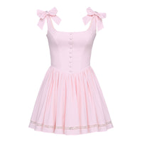 pink bow short dress