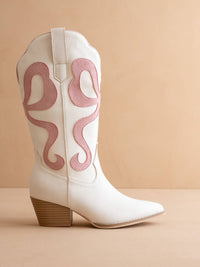 The Bowie | Pink Western Boot with Pink Inlay: Pink / 6